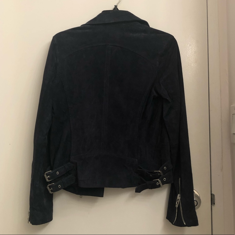 BLANK NYC Suede Moto Jacket in Blue Valentine - Picture 5 of 8